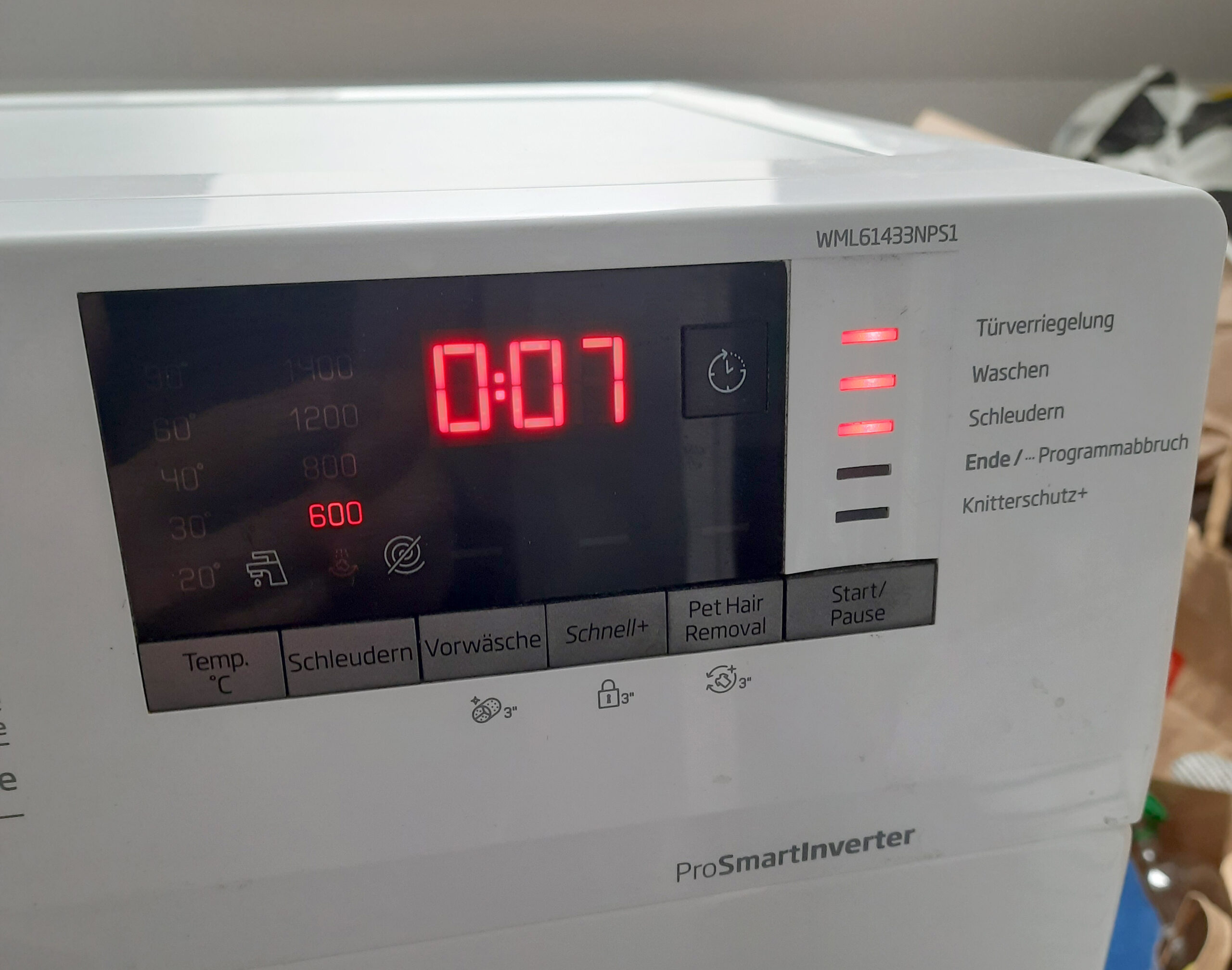 Waschmaschine im Betrieb