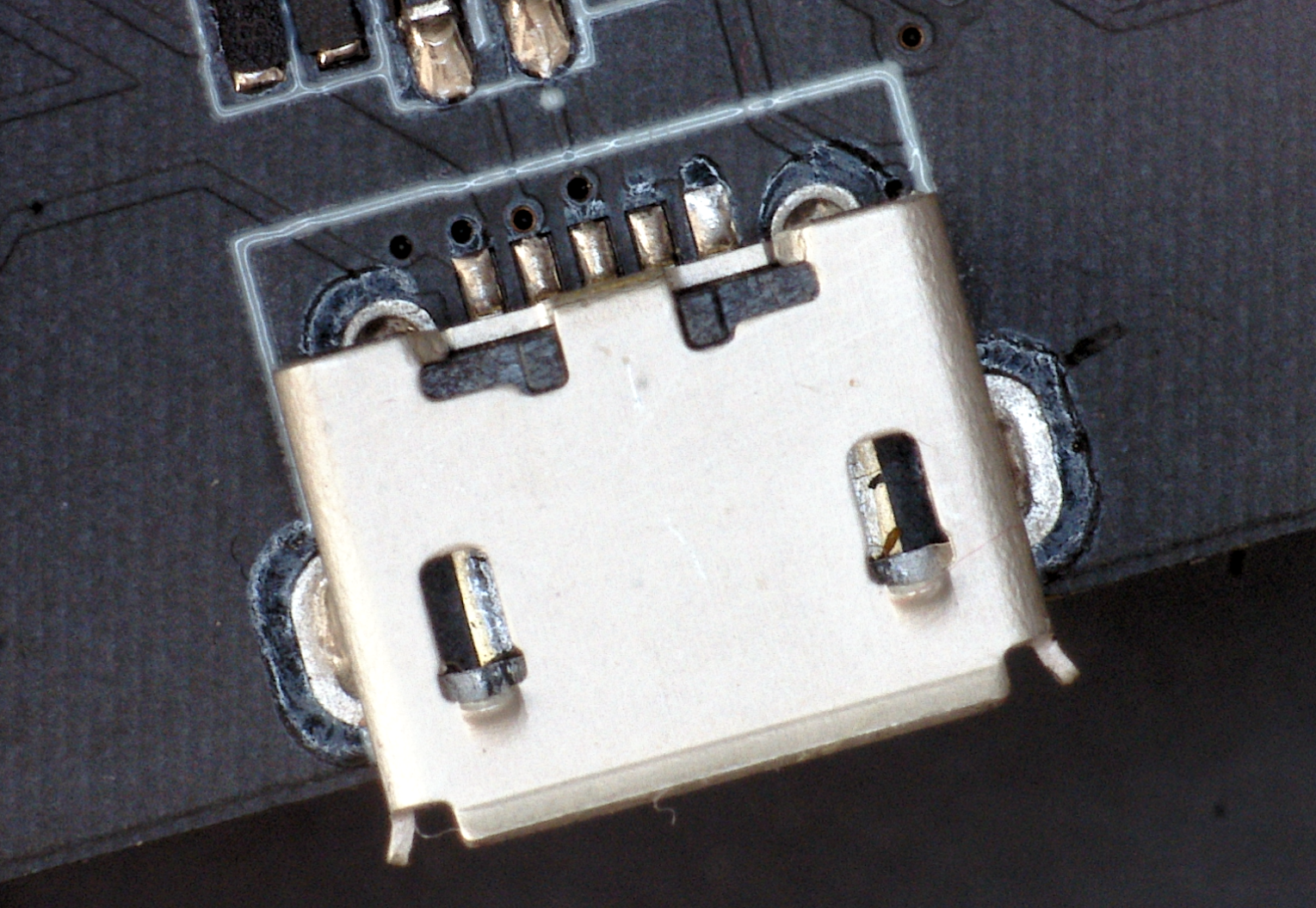 Alte micro USB Buchse Nahaufnahme