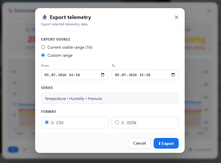 Telemetrie-Export
